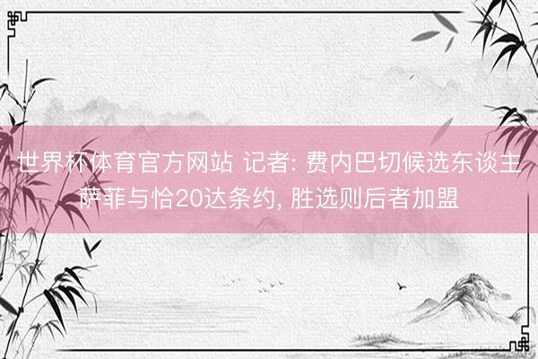 世界杯体育官方网站 记者: 费内巴切候选东谈主萨菲与恰20达条约, 胜选则后者加盟