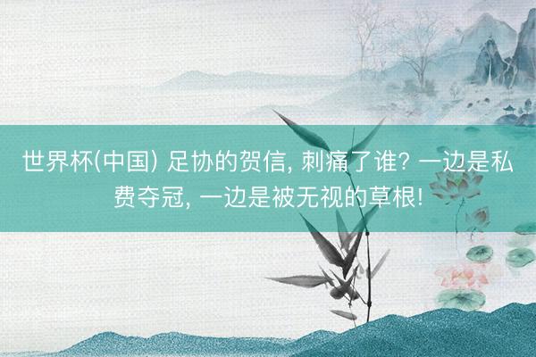 世界杯(中国) 足协的贺信, 刺痛了谁? 一边是私费夺冠, 一边是被无视的草根!