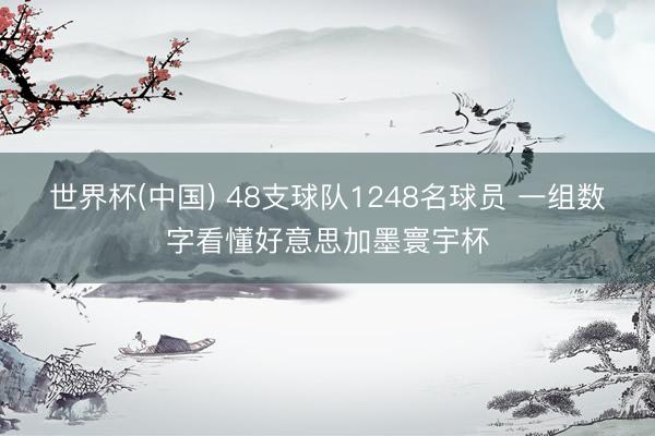世界杯(中国) 48支球队1248名球员 一组数字看懂好意思加墨寰宇杯