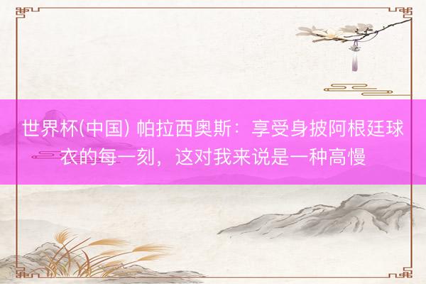 世界杯(中国) 帕拉西奥斯:享受身披阿根廷球衣的每一刻,这对我来说是一种高慢