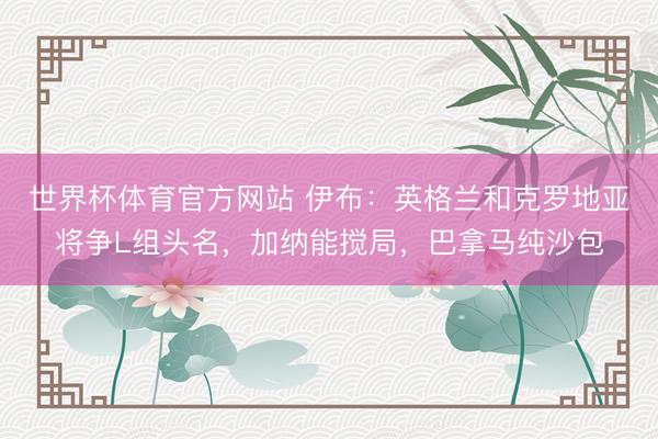 世界杯体育官方网站 伊布：英格兰和克罗地亚将争L组头名，加纳能搅局，巴拿马纯沙包