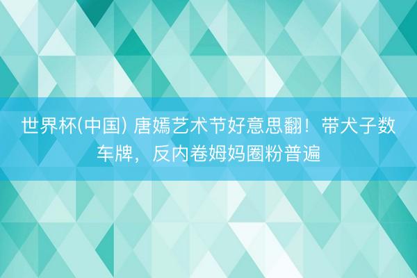 世界杯(中国) 唐嫣艺术节好意思翻！带犬子数车牌，反内卷姆妈圈粉普遍