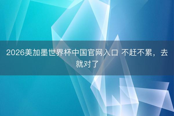 2026美加墨世界杯中国官网入口 不赶不累，去就对了