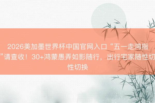 2026美加墨世界杯中国官网入口 “五一走鸿指南”请查收！30+鸿蒙愚弄如影随行，出行宅家随性切换