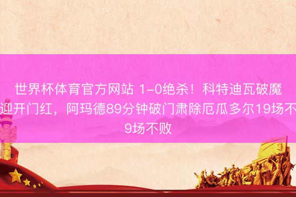 世界杯体育官方网站 1-0绝杀！科特迪瓦破魔咒迎开门红，阿玛德89分钟破门肃除厄瓜多尔19场不败