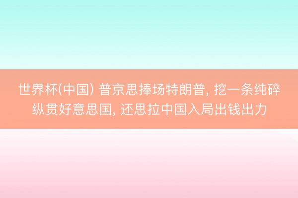 世界杯(中国) 普京思捧场特朗普， 挖一条纯碎纵贯好意思国， 还思拉中国入局出钱出力