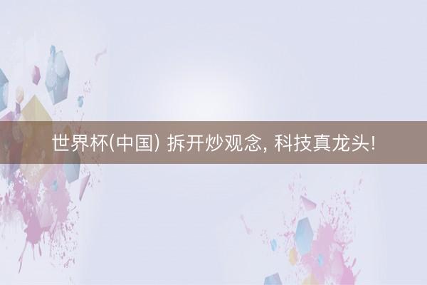 世界杯(中国) 拆开炒观念， 科技真龙头!